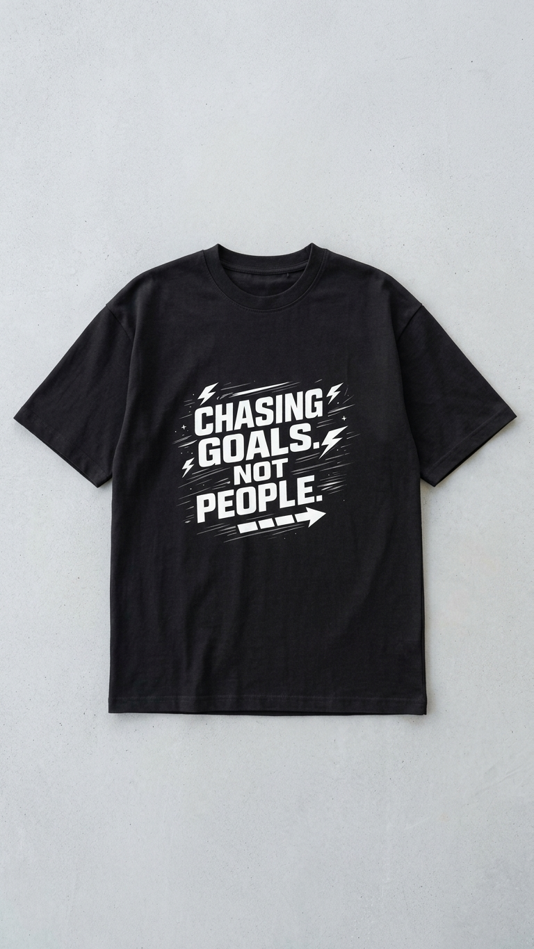 CHASING GOALS NOT PEOPLE – Motivational T-Shirt - Image 2